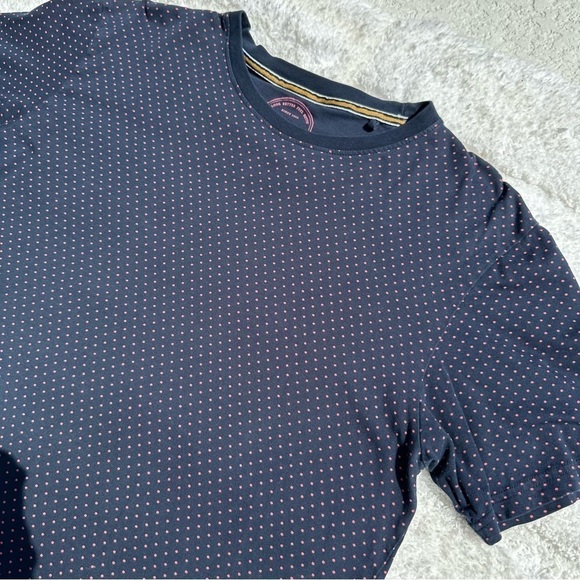 Denim & Flower Ricky Singh Navy with Pink Dots Crewneck T-Shirt Short Sleeve, L - Picture 4 of 6